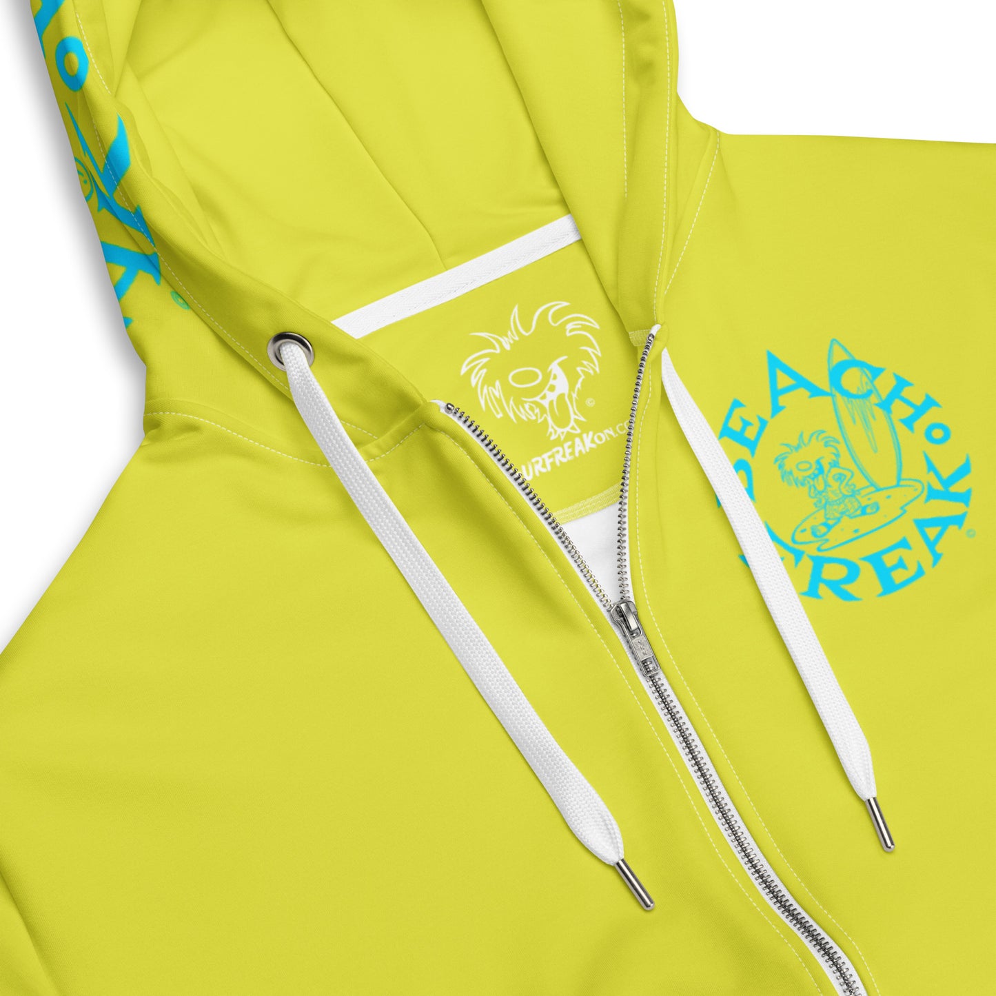 NEON BLUE BEACH FREAK© TRADITIONAL ZIP-UP HOODIE