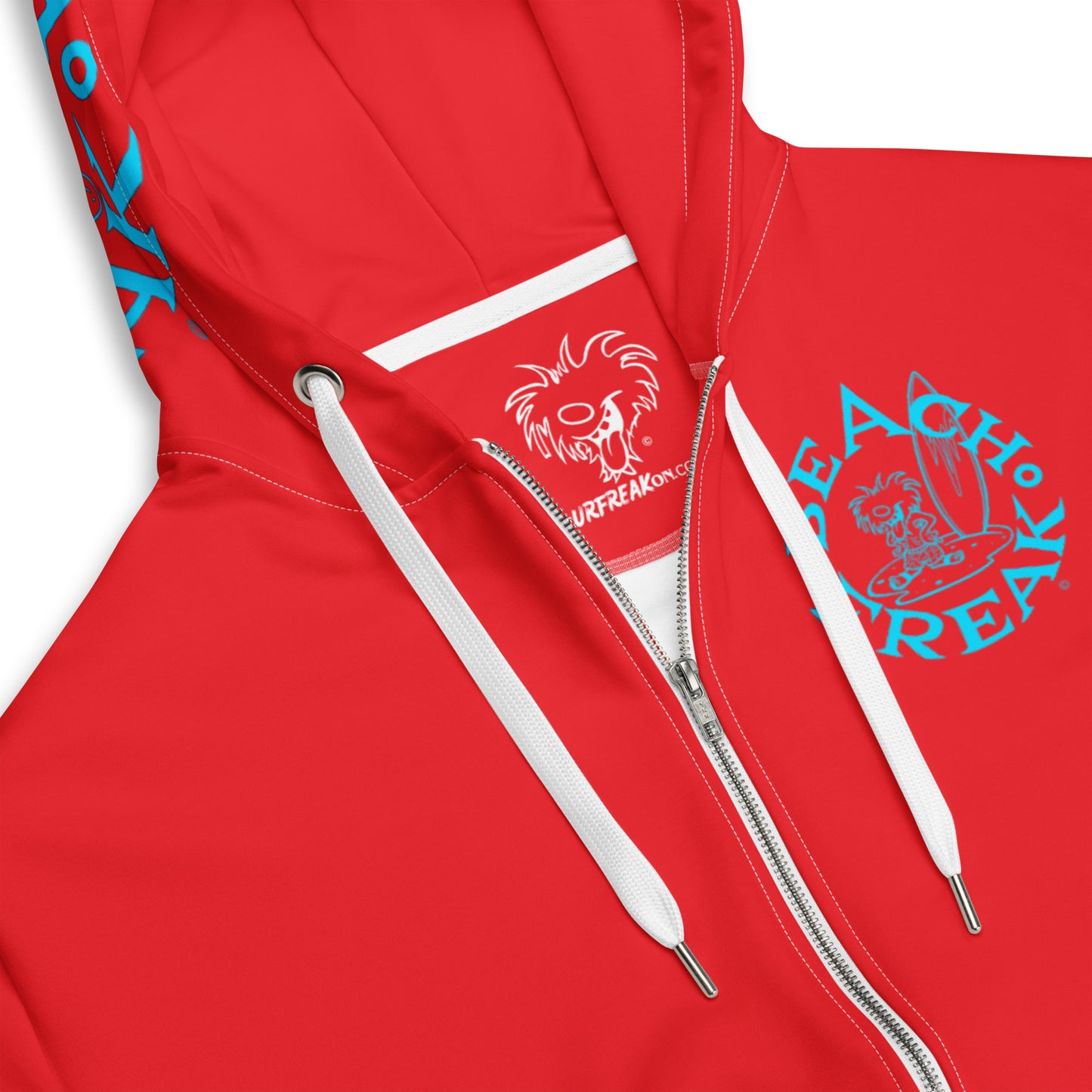 NEON BLUE BEACH FREAK© TRADITIONAL ZIP-UP HOODIE