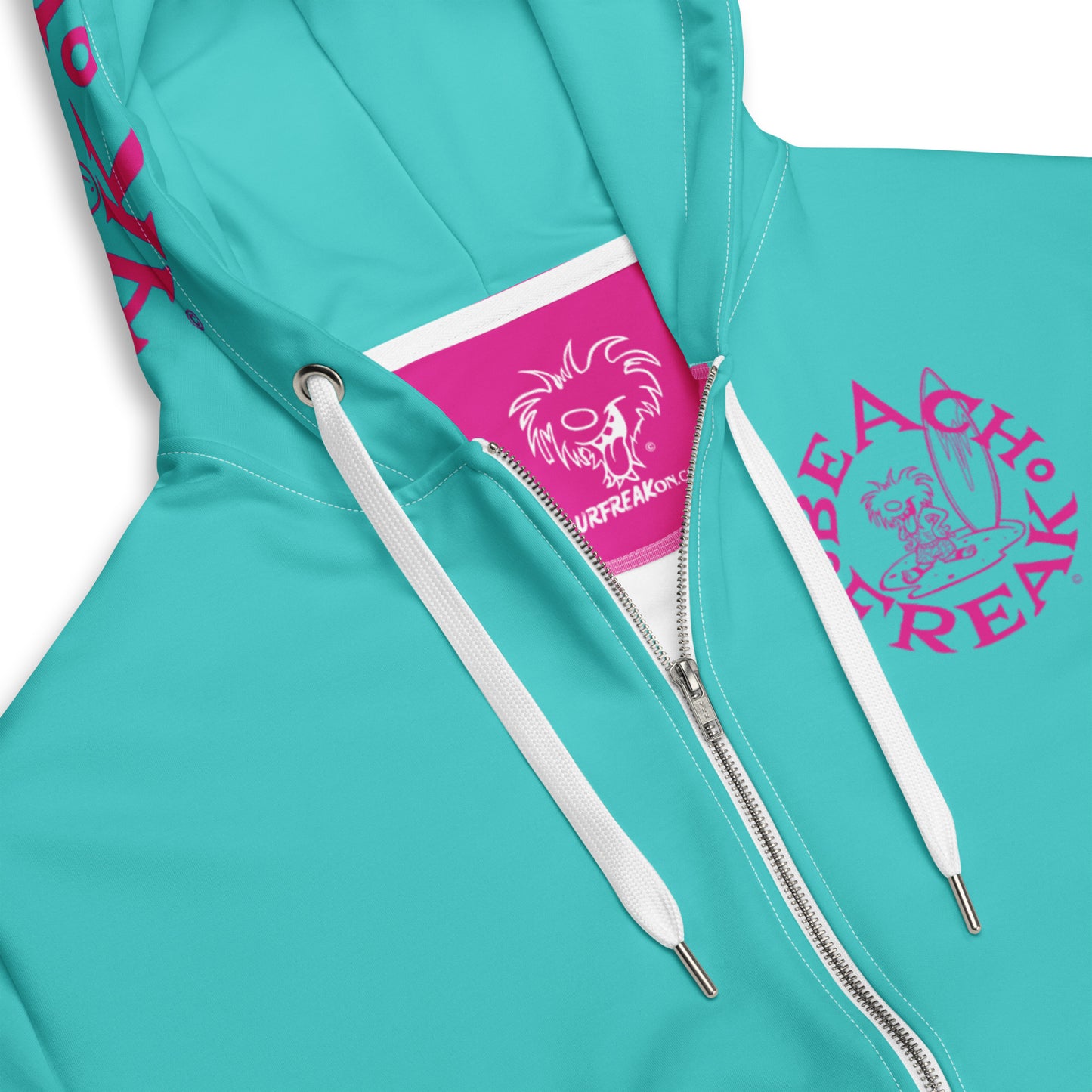 PINK BEACH FREAK© TRADITIONAL ZIP-UP HOODIE