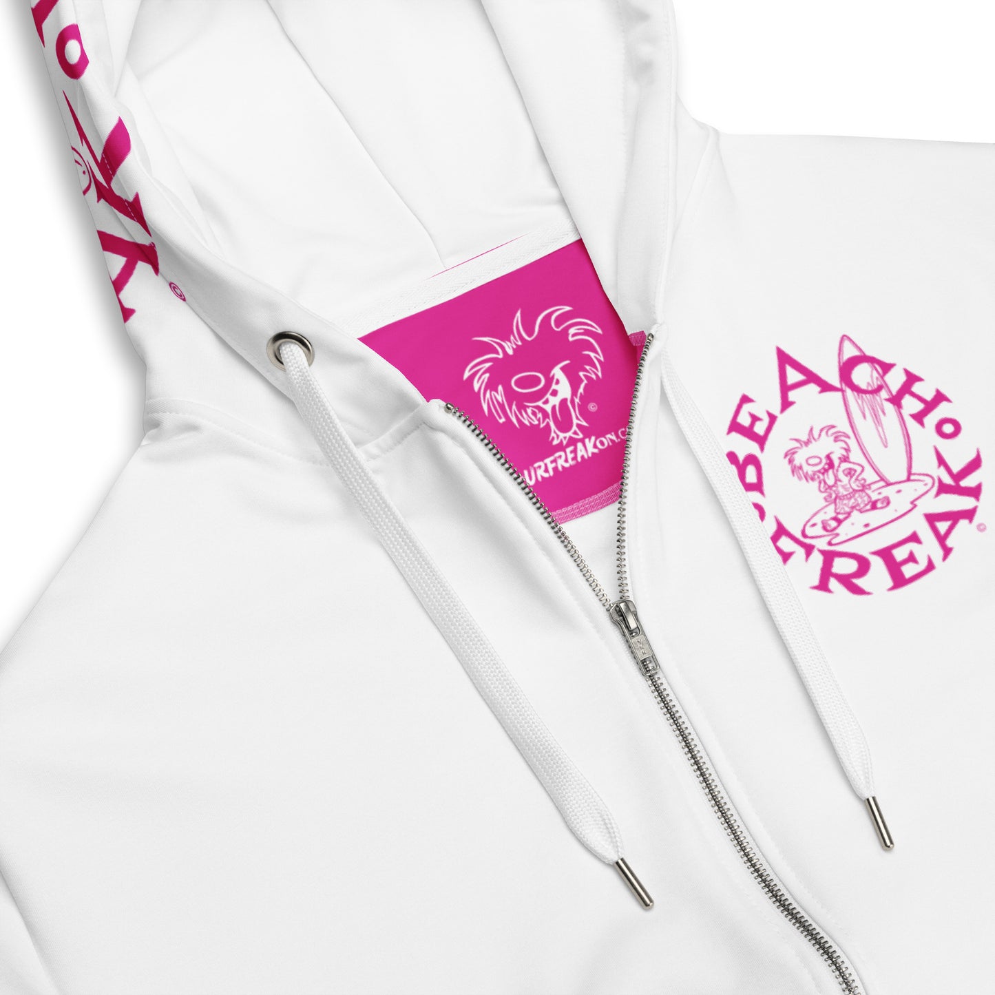 PINK BEACH FREAK© TRADITIONAL ZIP-UP HOODIE