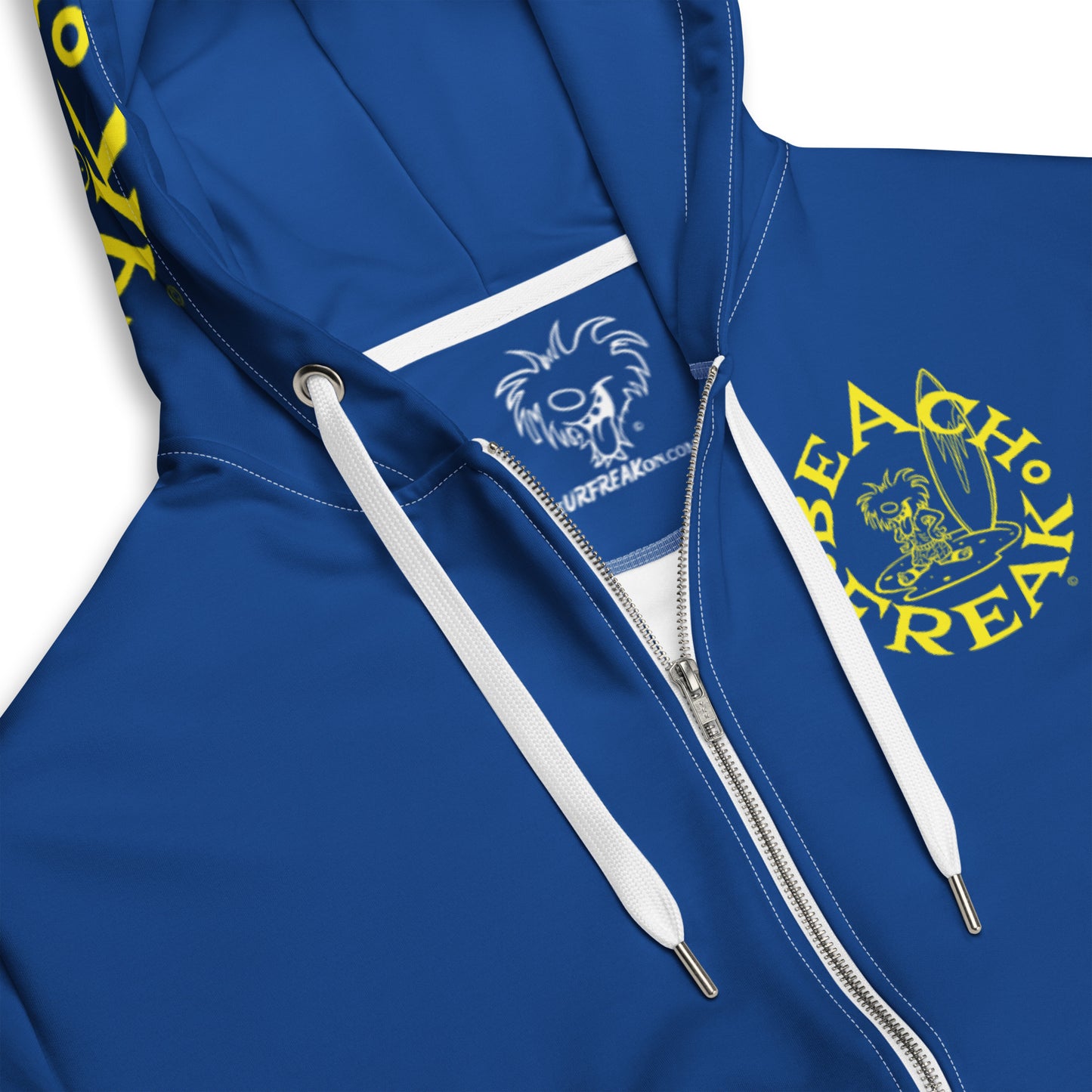 YELLOW BEACH FREAK© TRADITIONAL ZIP-UP HOODIE