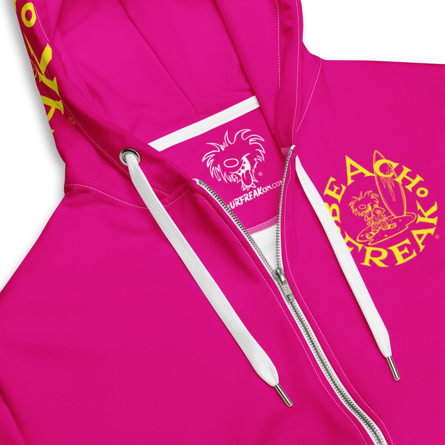YELLOW BEACH FREAK© TRADITIONAL ZIP-UP HOODIE