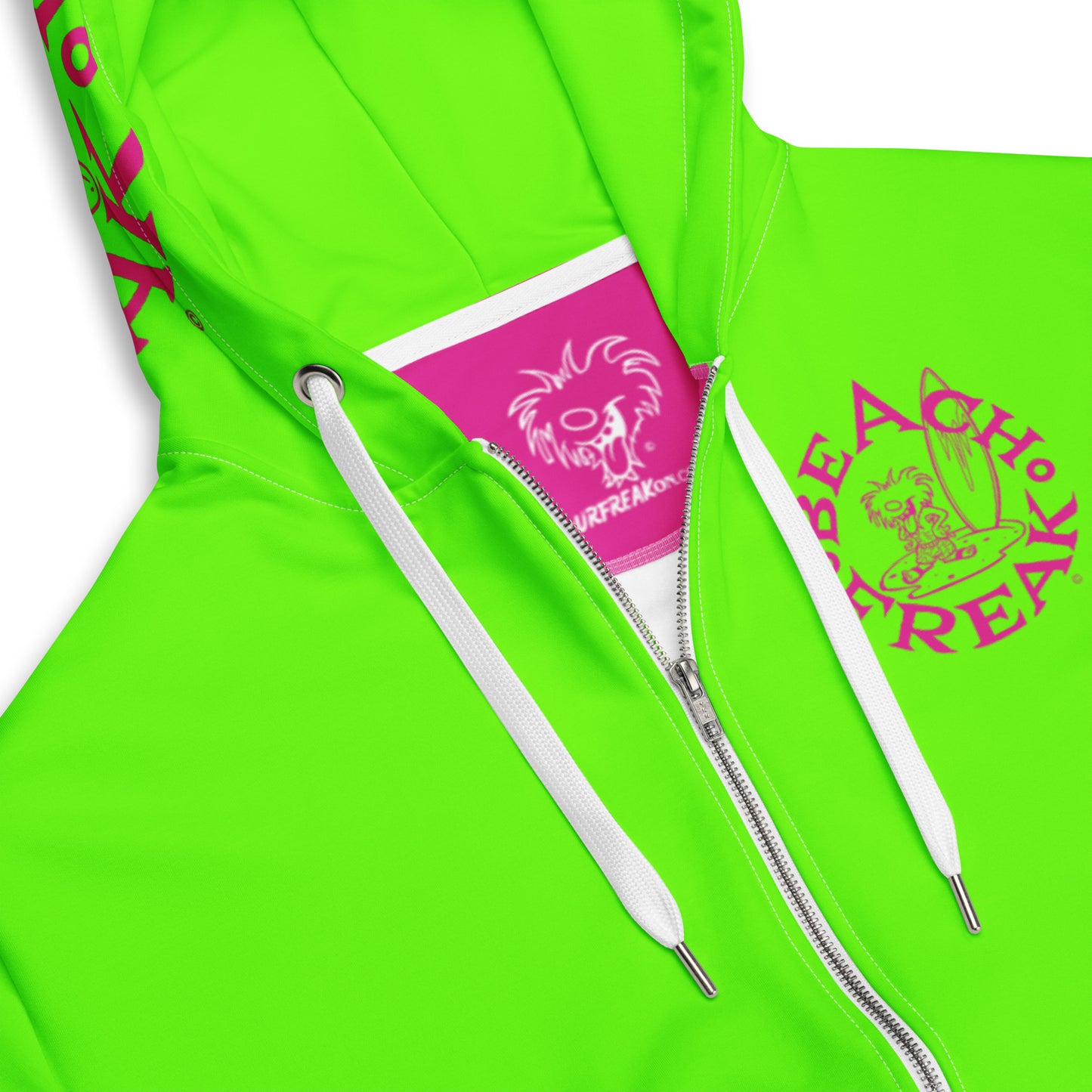 PINK BEACH FREAK© TRADITIONAL ZIP-UP HOODIE