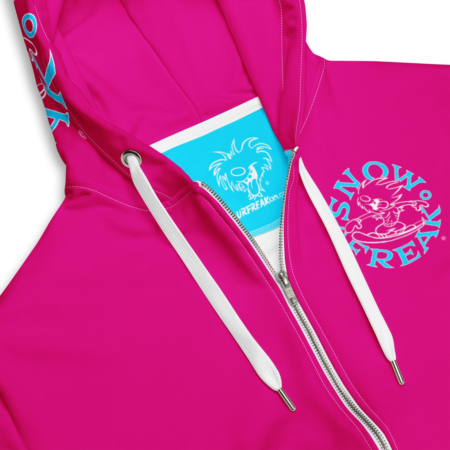 NEON BLUE SNOW FREAK© TRADITIONAL ZIP-UP HOODIE