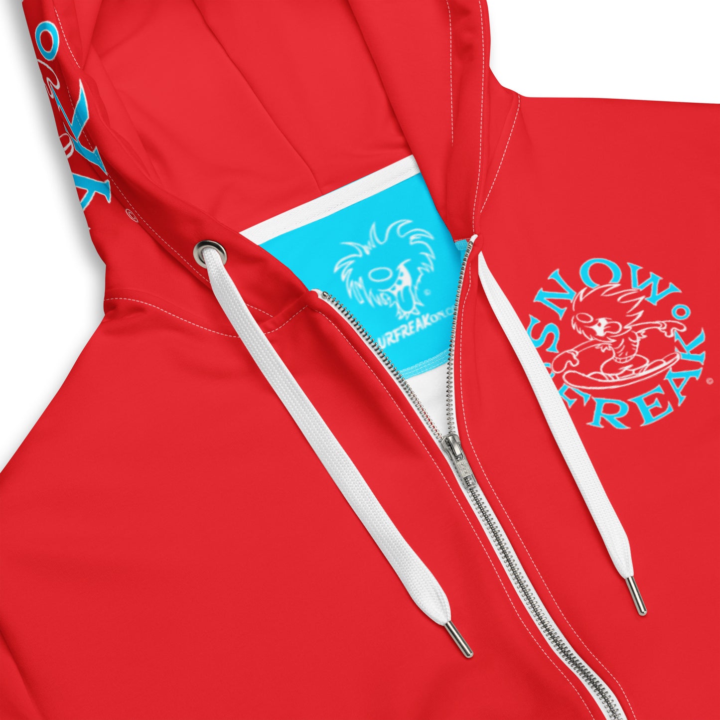 NEON BLUE SNOW FREAK© TRADITIONAL ZIP-UP HOODIE