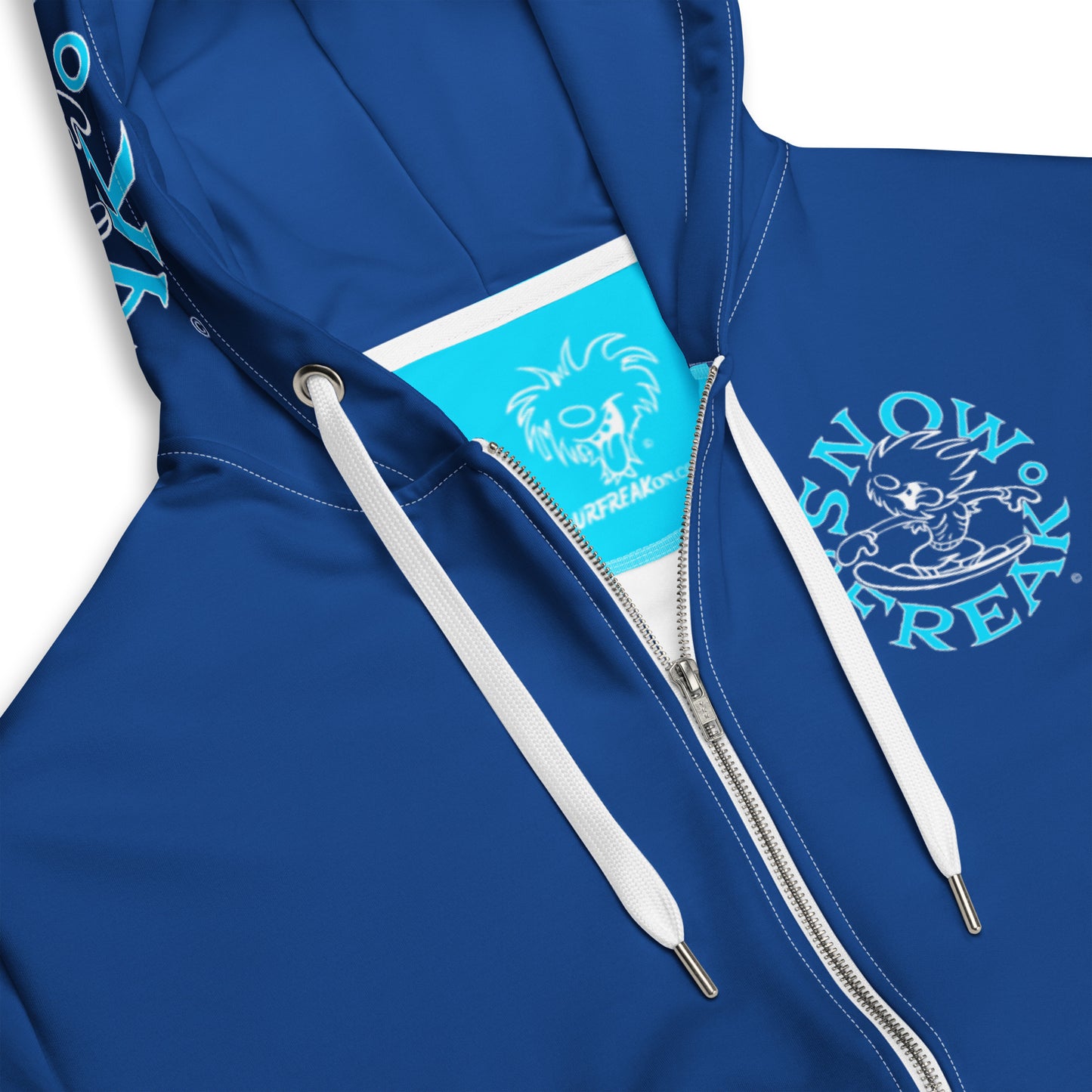 NEON BLUE SNOW FREAK© TRADITIONAL ZIP-UP HOODIE