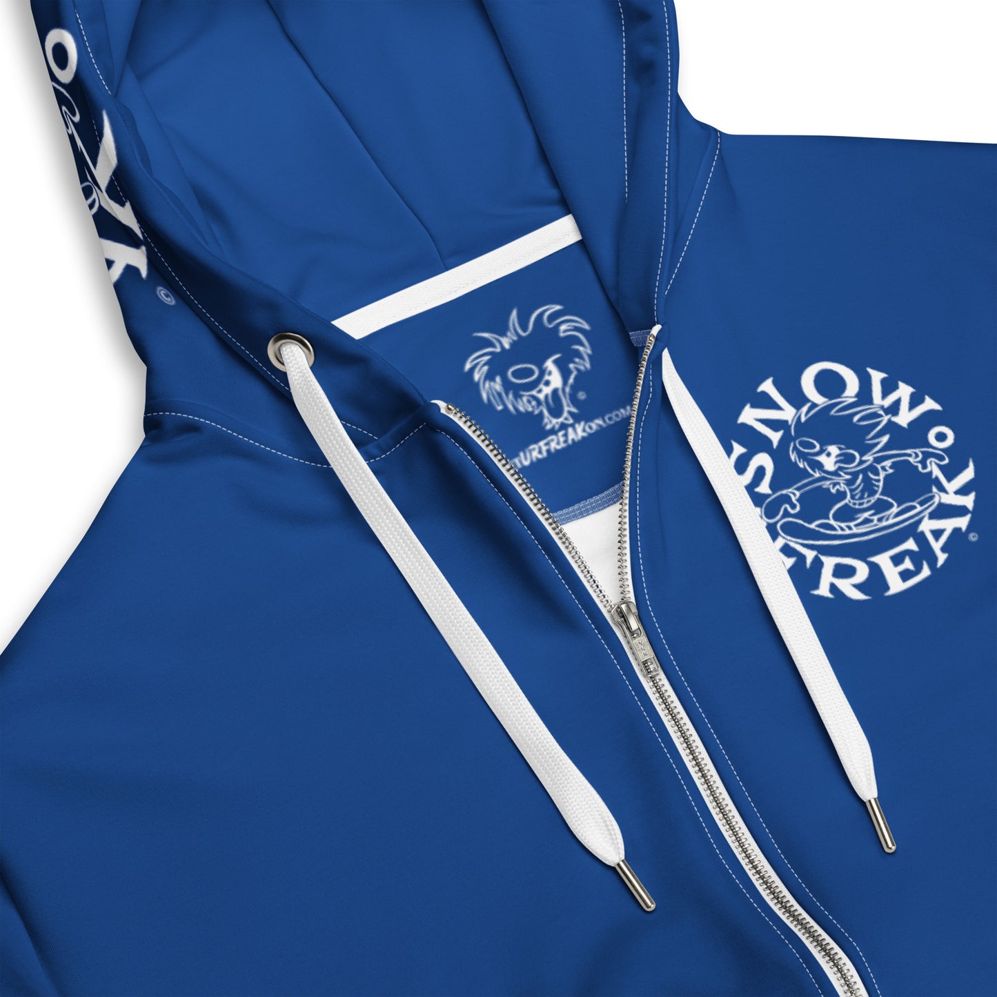 WHITE SNOW FREAK© TRADITIONAL ZIP-UP HOODIE