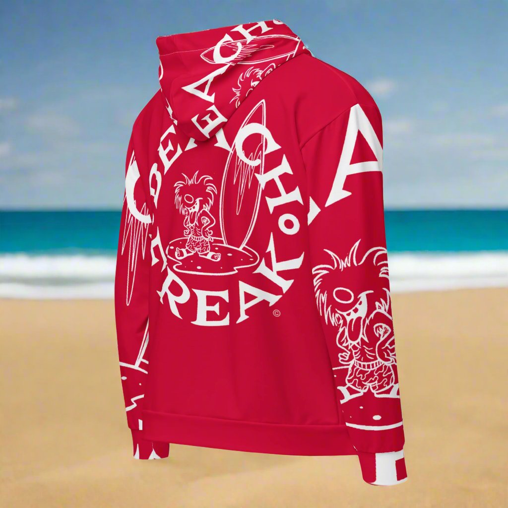 WHITE BEACH FREAK© SPLASH'D© ZIP-UP HOODIE