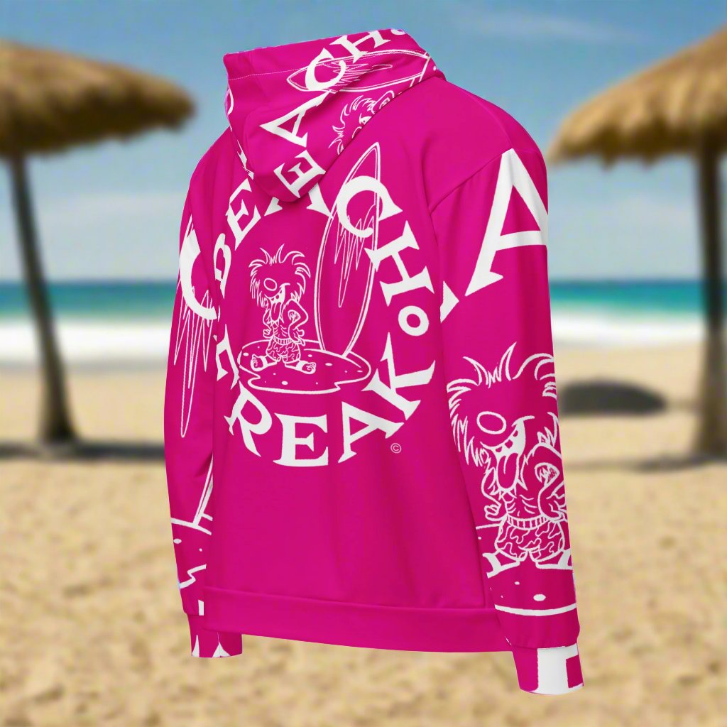 WHITE BEACH FREAK© SPLASH'D© ZIP-UP HOODIE