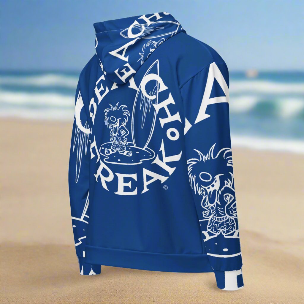 WHITE BEACH FREAK© SPLASH'D© ZIP-UP HOODIE