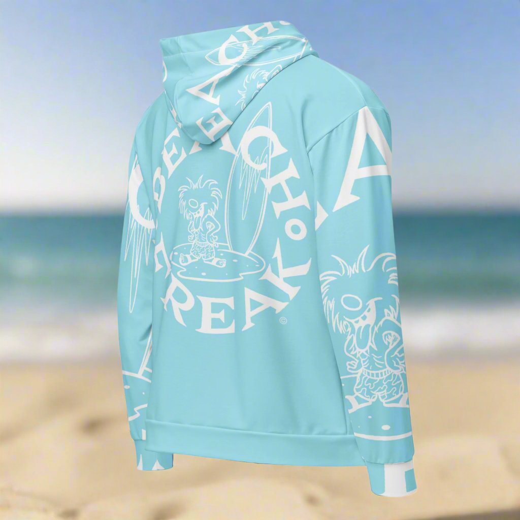 WHITE BEACH FREAK© SPLASH'D© ZIP-UP HOODIE
