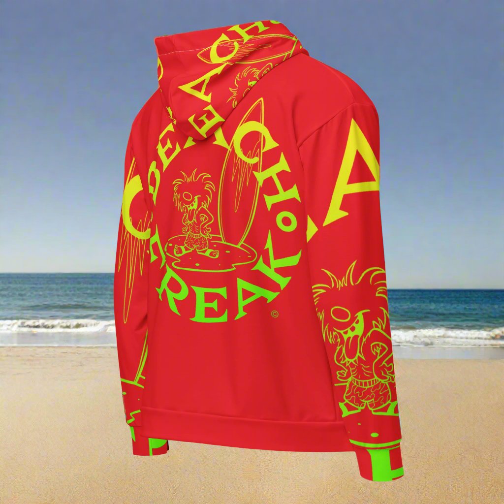 LIME 'N' YELLOW BEACH FREAK© SPLASH'D© ZIP-UP HOODIE