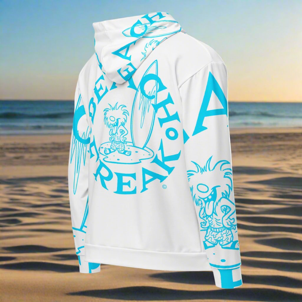NEON BLUE BEACH FREAK© SPLASH'D© ZIP-UP HOODIE