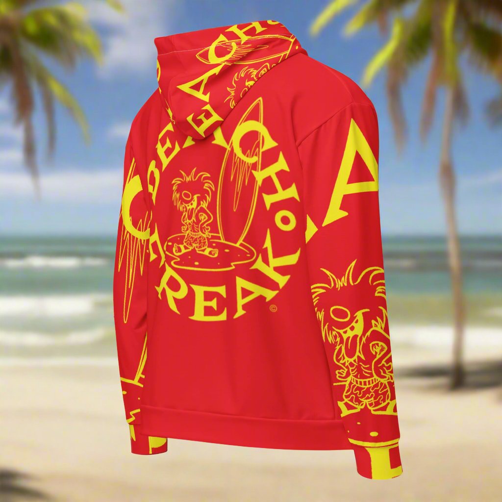 YELLOW BEACH FREAK© SPLASH'D© ZIP-UP HOODIE