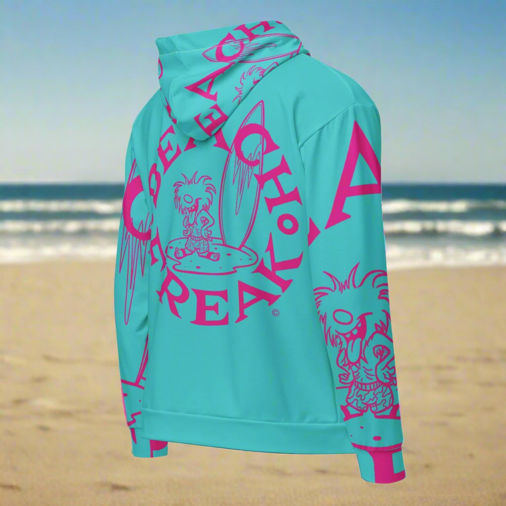 PINK BEACH FREAK© SPLASH'D© ZIP-UP HOODIE