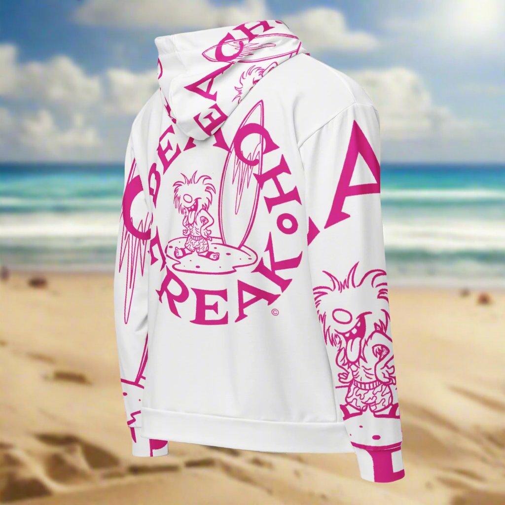 PINK BEACH FREAK© SPLASH'D© ZIP-UP HOODIE