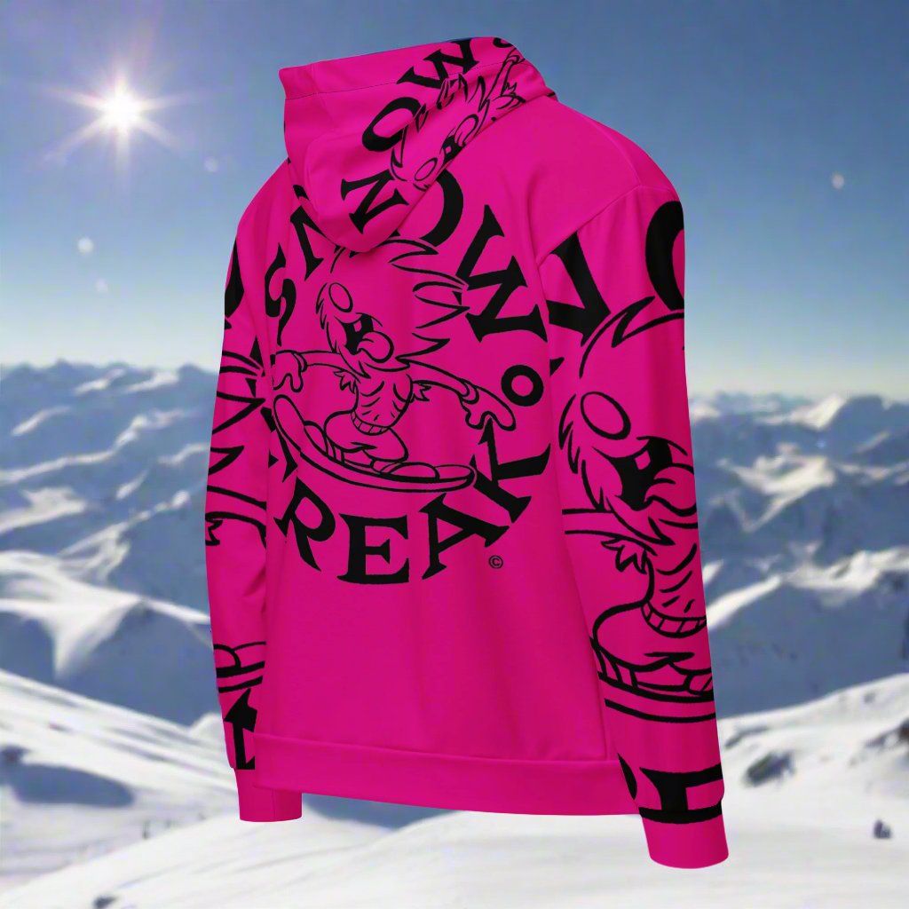 BLACK SNOW FREAK© SPLASH'D© ZIP-UP HOODIE