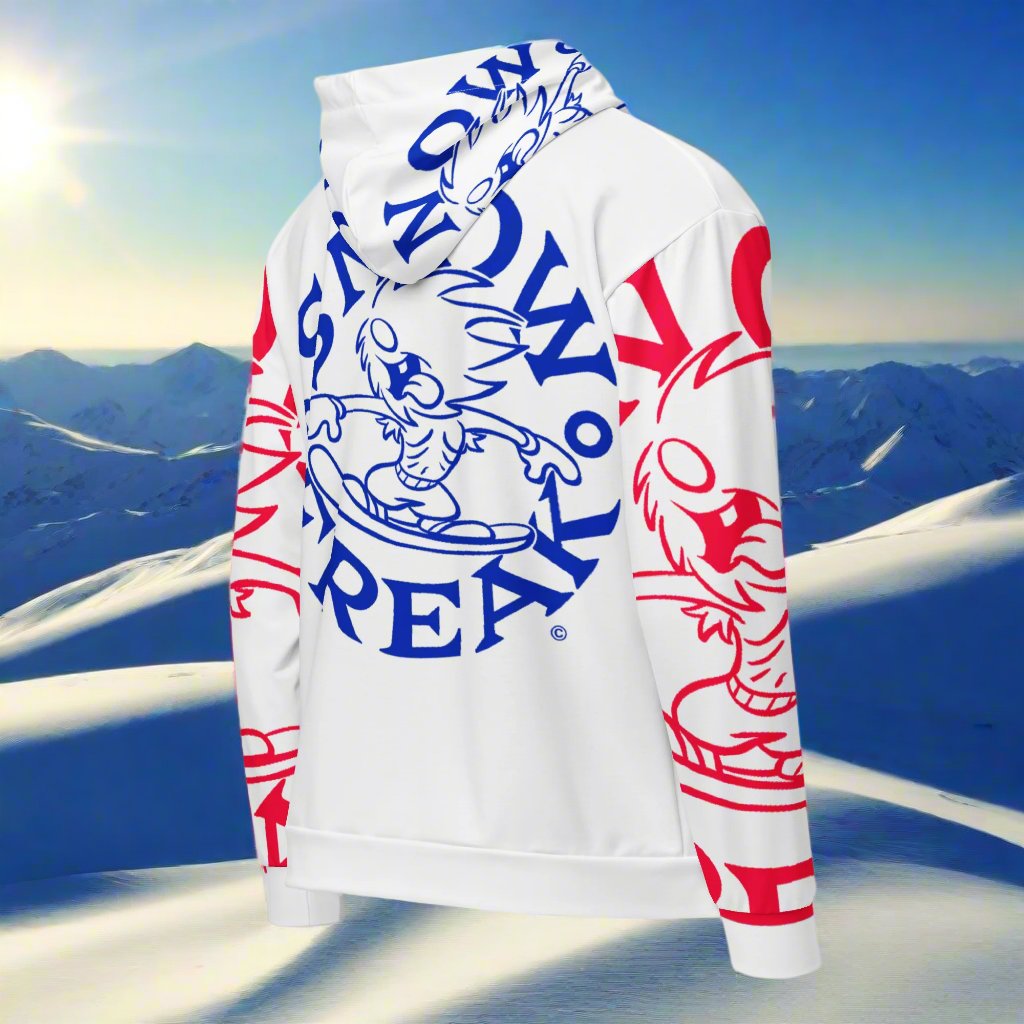 BLUE & RED SNOW FREAK© SPLASH'D© ZIP-UP HOODIE
