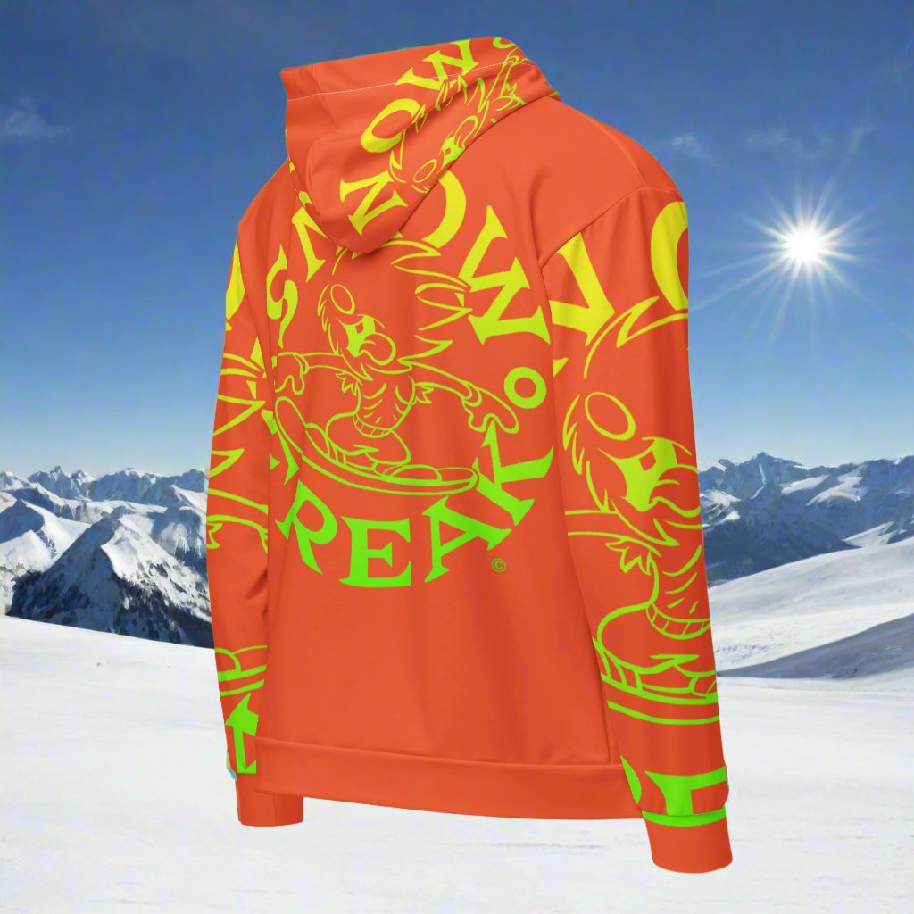 LIME & YELLOW SNOW FREAK© SPLASH'D© ZIP-UP HOODIE