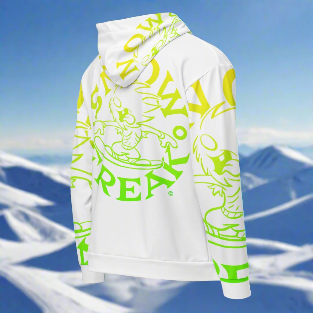 LIME & YELLOW SNOW FREAK© SPLASH'D© ZIP-UP HOODIE