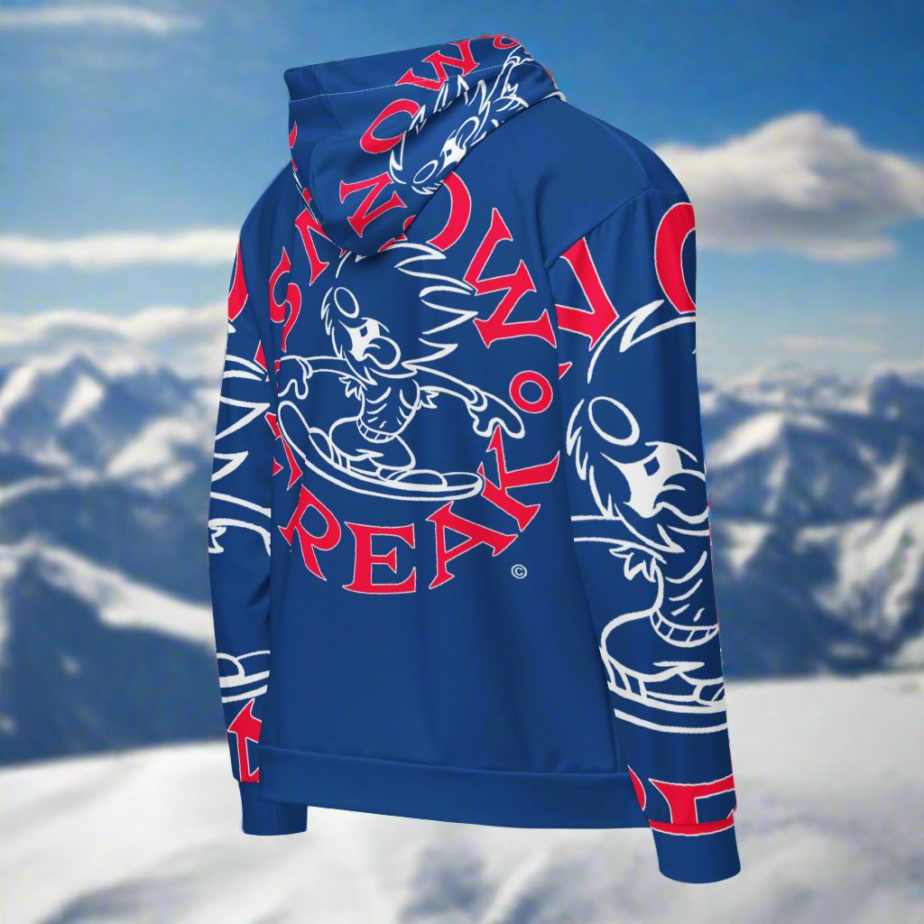 RED & WHITE SNOW FREAK© SPLASH'D© ZIP-UP HOODIE