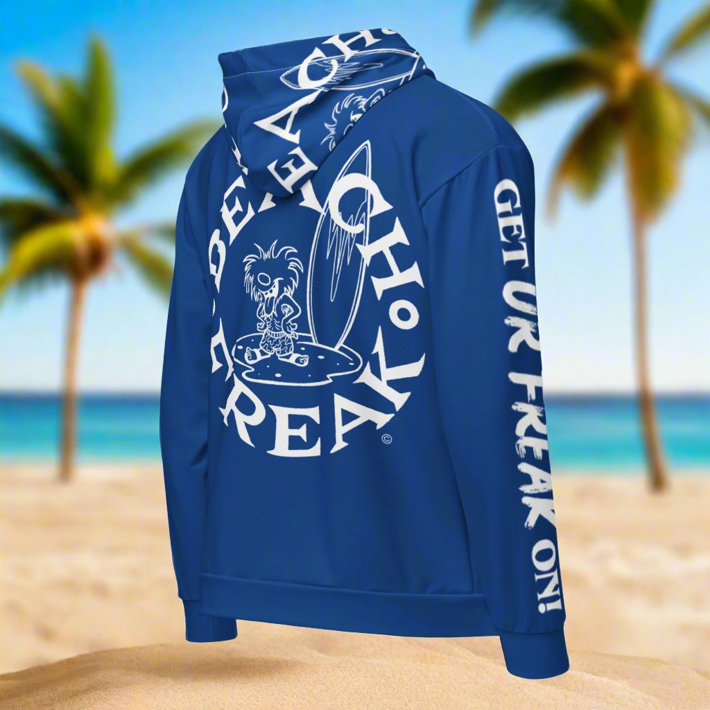 WHITE BEACH FREAK© TRADITIONAL ZIP-UP HOODIE