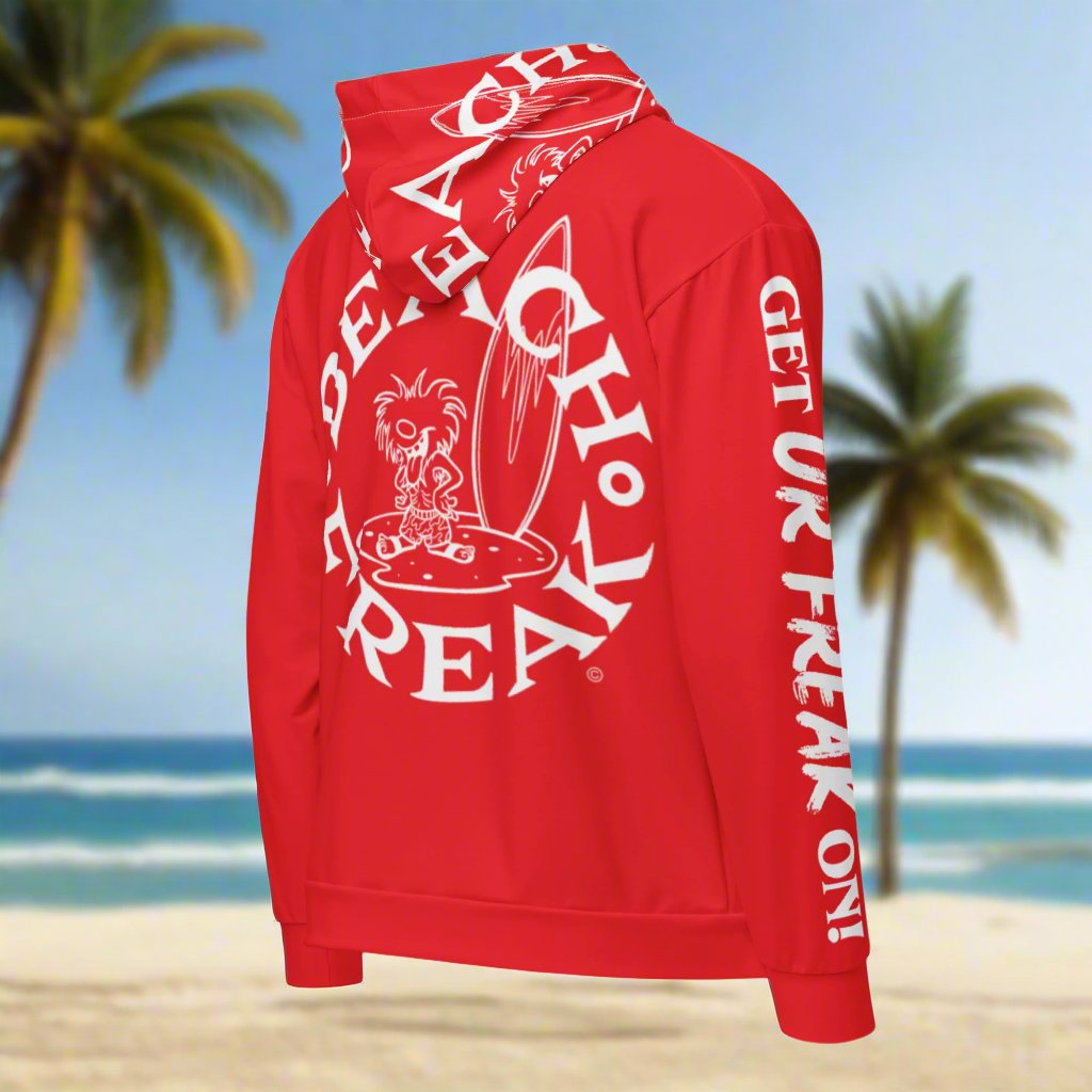 WHITE BEACH FREAK© TRADITIONAL ZIP-UP HOODIE