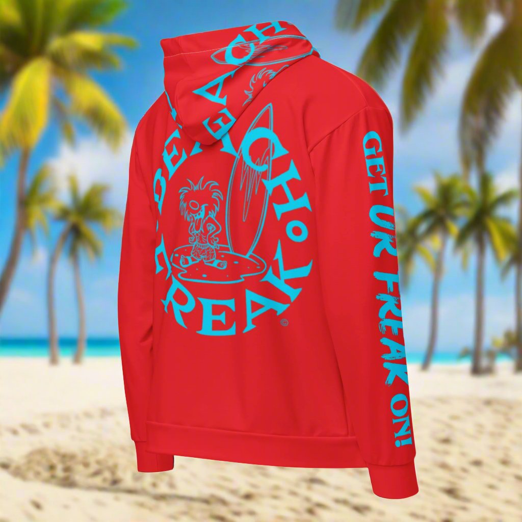 NEON BLUE BEACH FREAK© TRADITIONAL ZIP-UP HOODIE