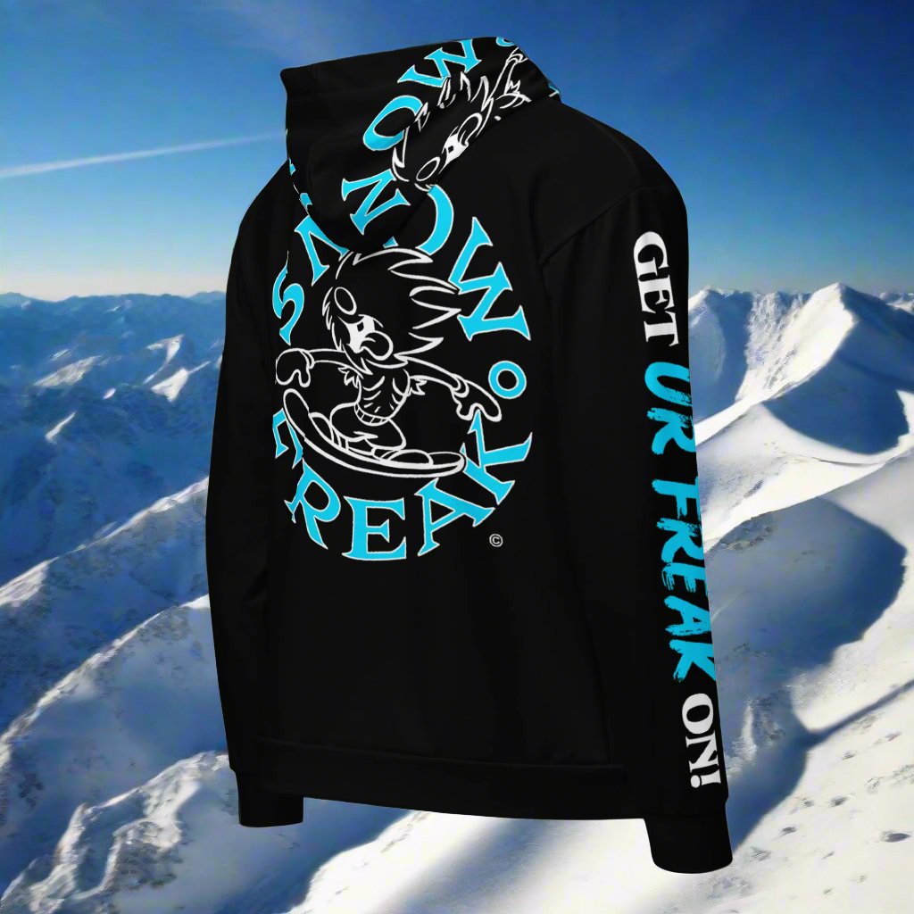 NEON BLUE SNOW FREAK© TRADITIONAL ZIP-UP HOODIE