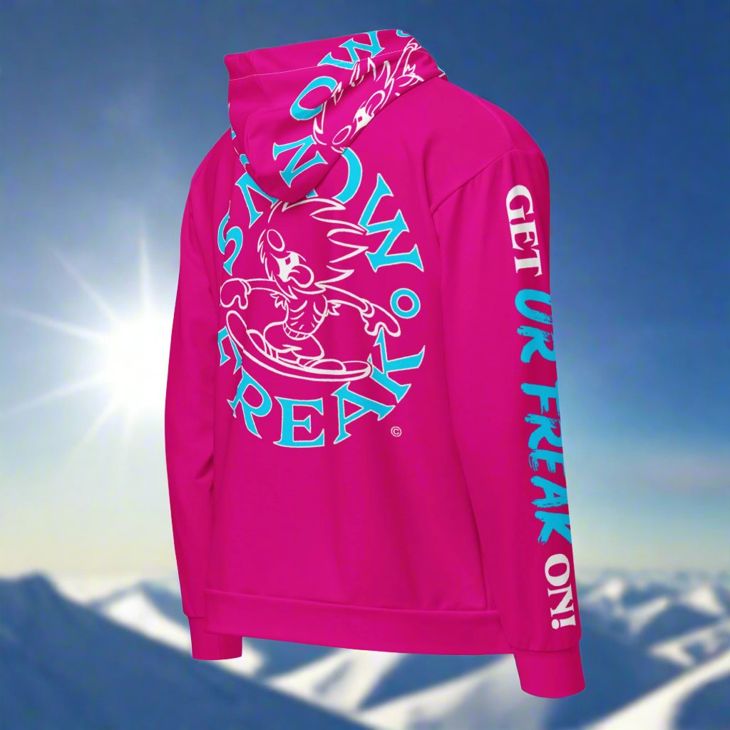 NEON BLUE SNOW FREAK© TRADITIONAL ZIP-UP HOODIE