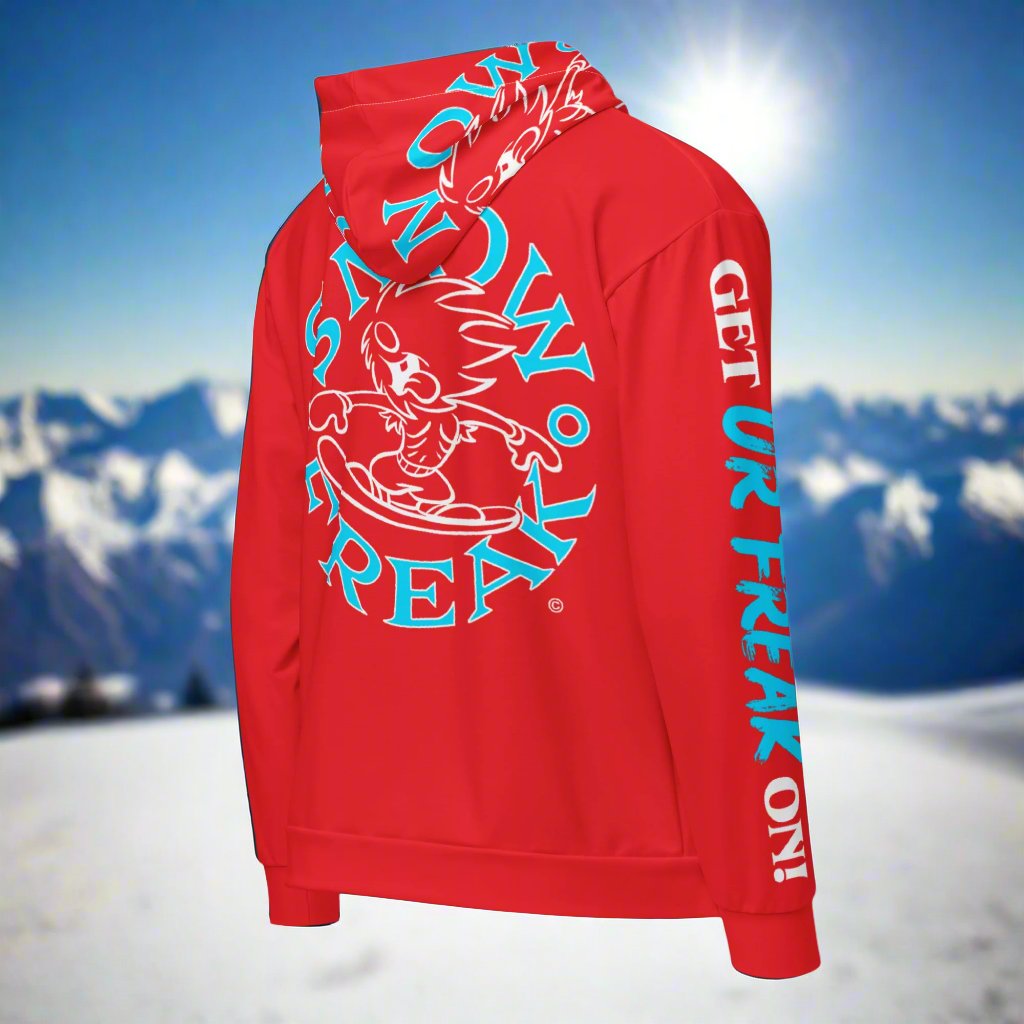 NEON BLUE SNOW FREAK© TRADITIONAL ZIP-UP HOODIE