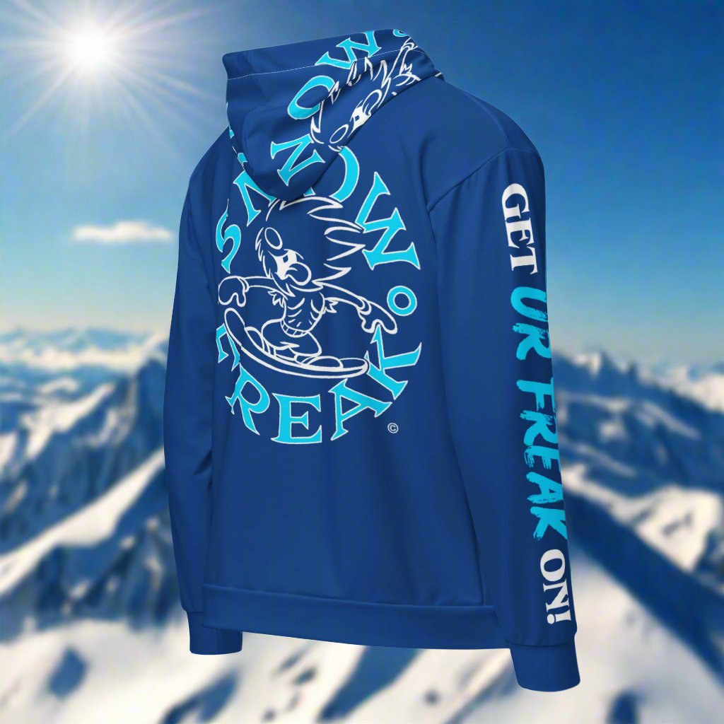 NEON BLUE SNOW FREAK© TRADITIONAL ZIP-UP HOODIE