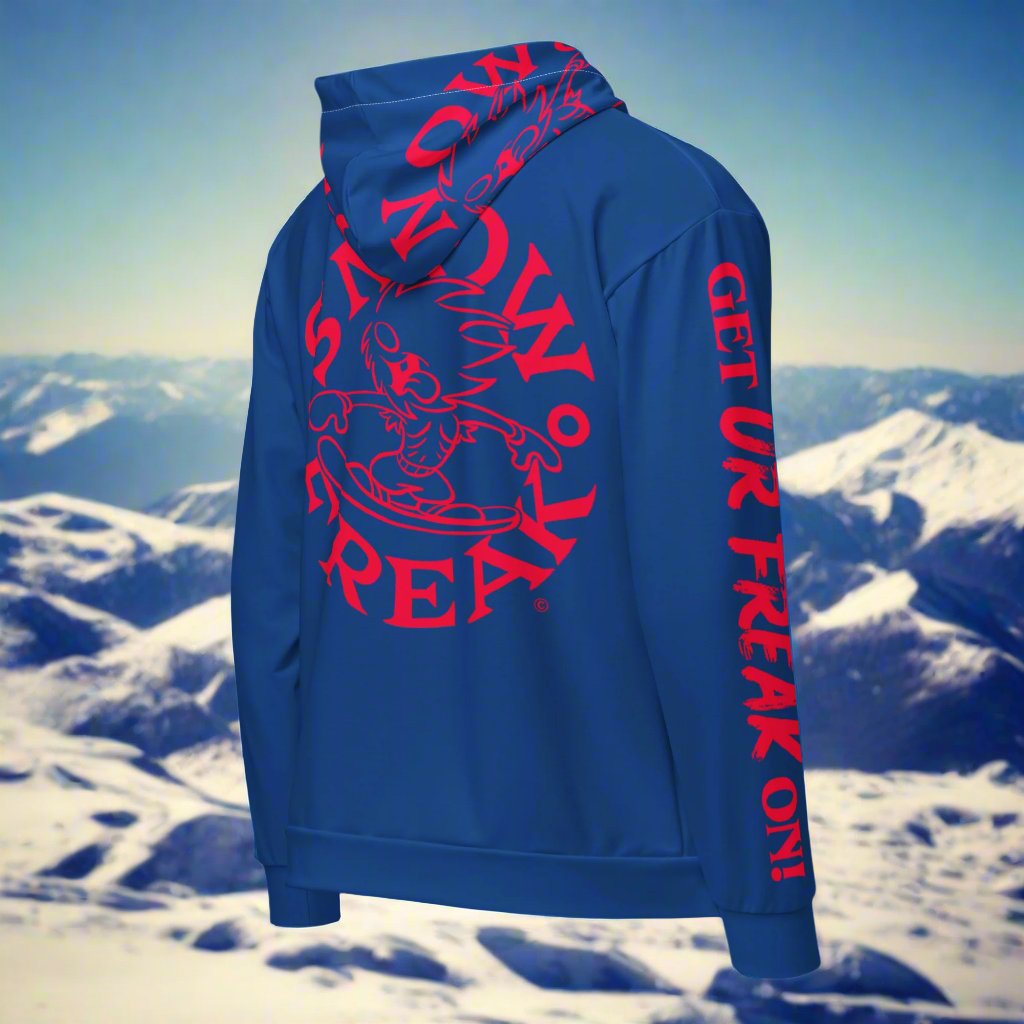 NEON RED SNOW FREAK© TRADITIONAL ZIP-UP HOODIE