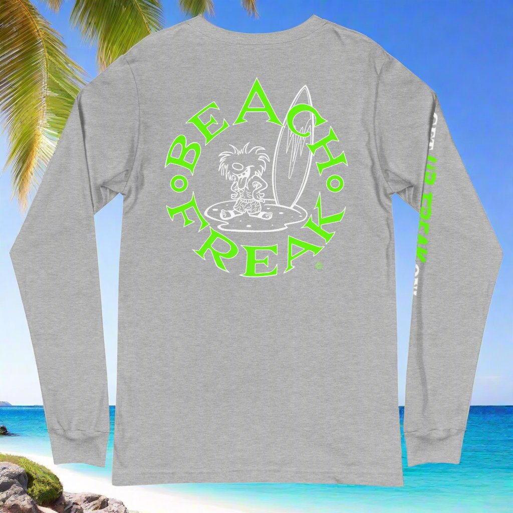 LIME & WHITE BEACH FREAK© LONG SLEEVE TEE
