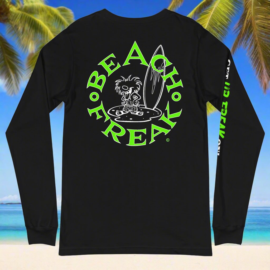 LIME & WHITE BEACH FREAK© LONG SLEEVE TEE