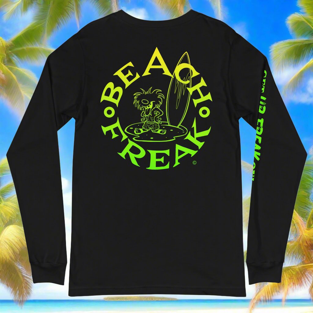 LIME & WHITE BEACH FREAK© LONG SLEEVE TEE