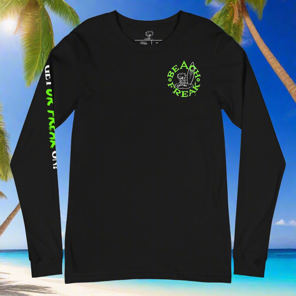LIME & WHITE BEACH FREAK© LONG SLEEVE TEE