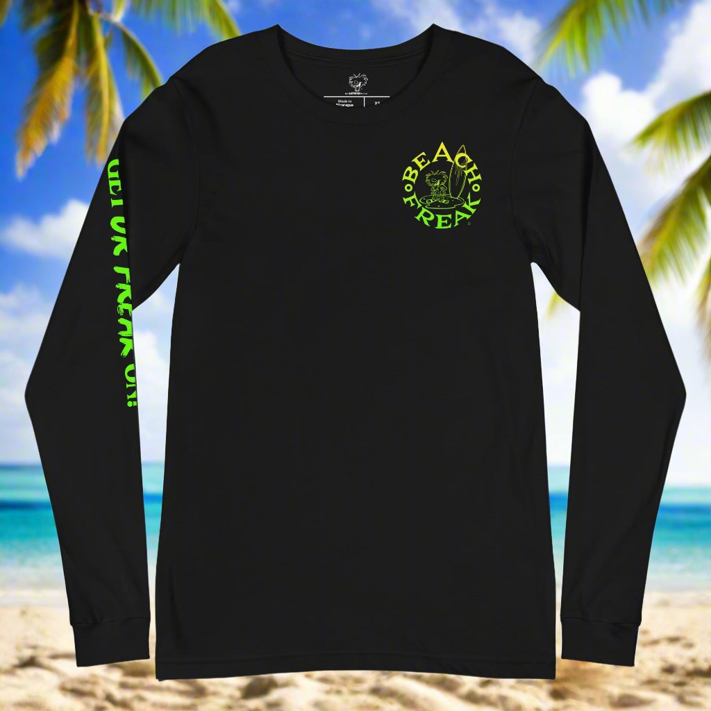LIME & WHITE BEACH FREAK© LONG SLEEVE TEE