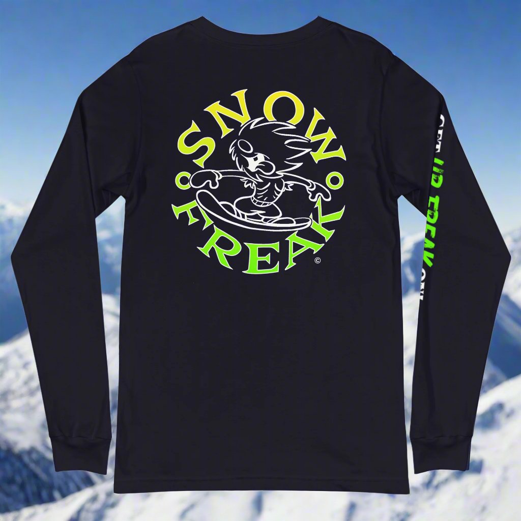 LIME, YELLOW & WHITE SNOW FREAK© LONG SLEEVE TEE