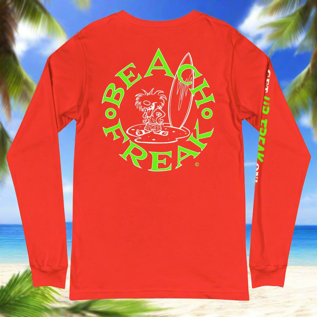 LIME & WHITE BEACH FREAK© LONG SLEEVE TEE