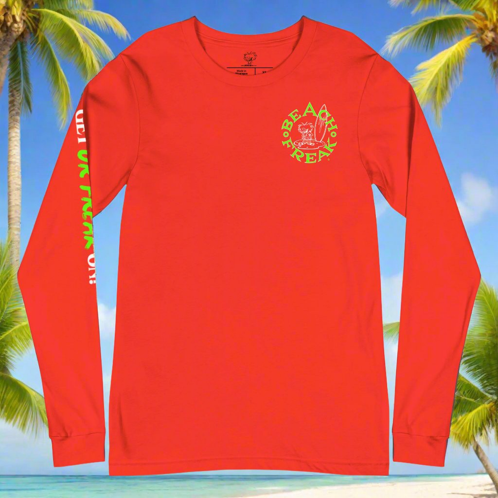 LIME & WHITE BEACH FREAK© LONG SLEEVE TEE
