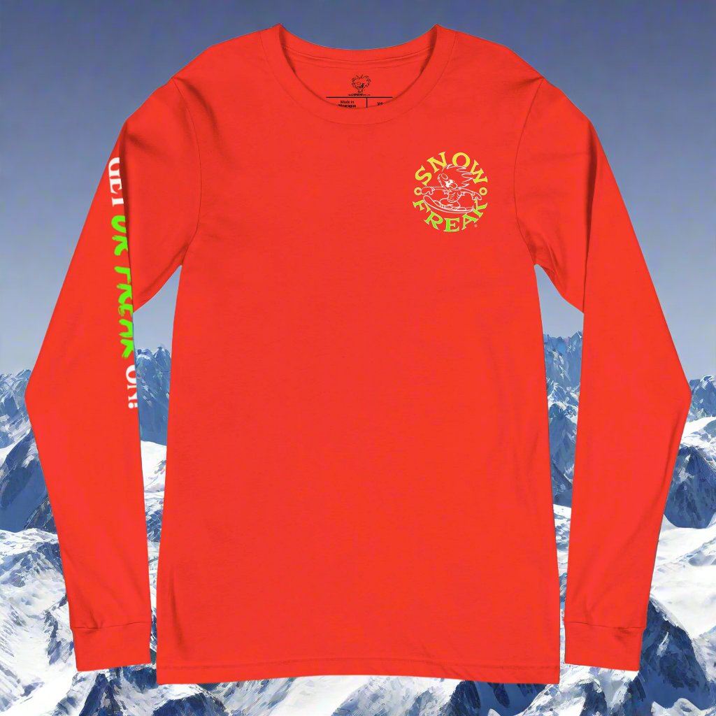 LIME, YELLOW & WHITE SNOW FREAK© LONG SLEEVE TEE