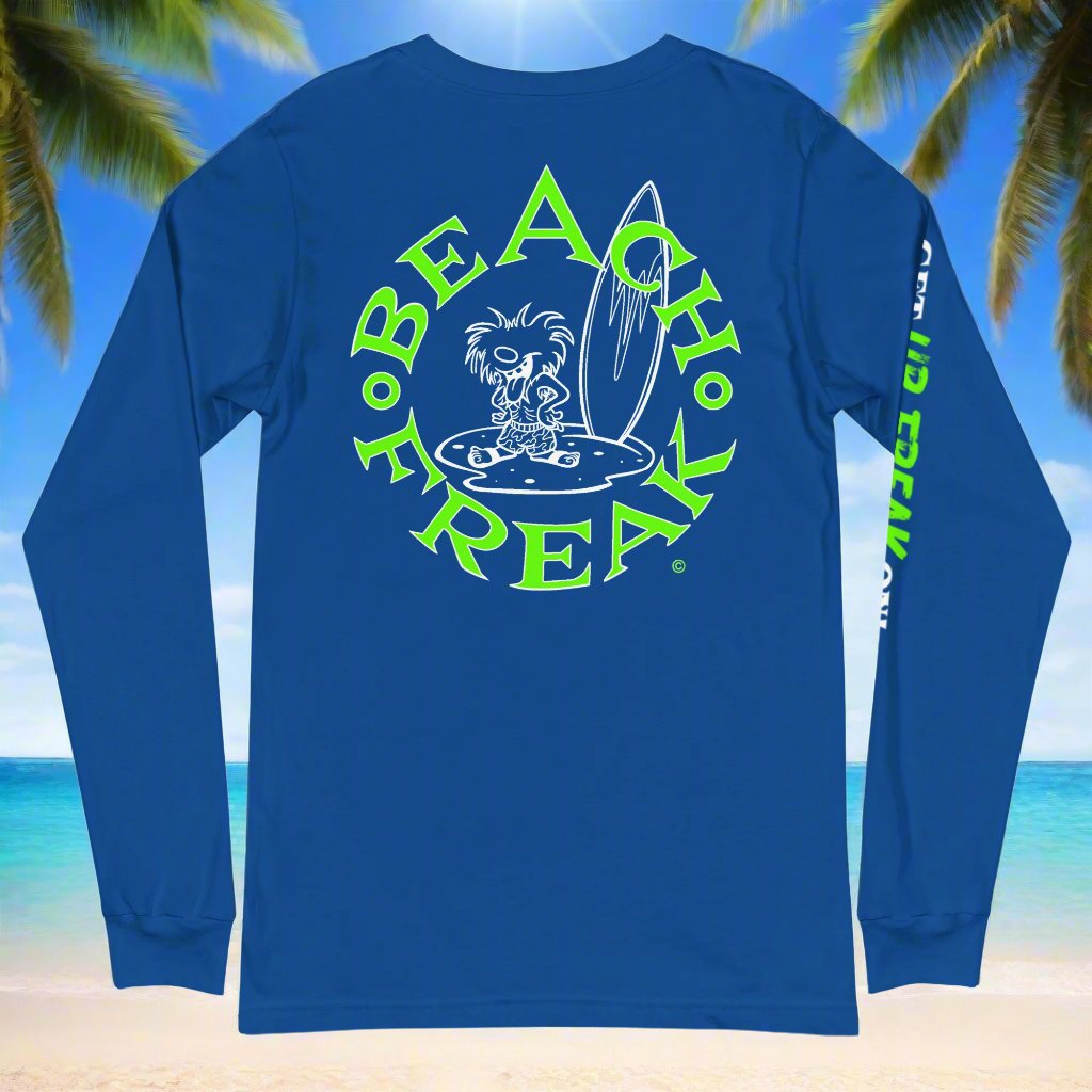 LIME & WHITE BEACH FREAK© LONG SLEEVE TEE
