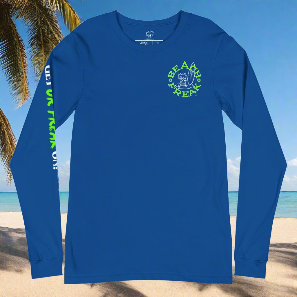 LIME & WHITE BEACH FREAK© LONG SLEEVE TEE