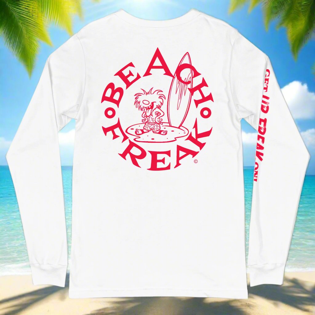 NEON RED BEACH FREAK© LONG SLEEVE TEE