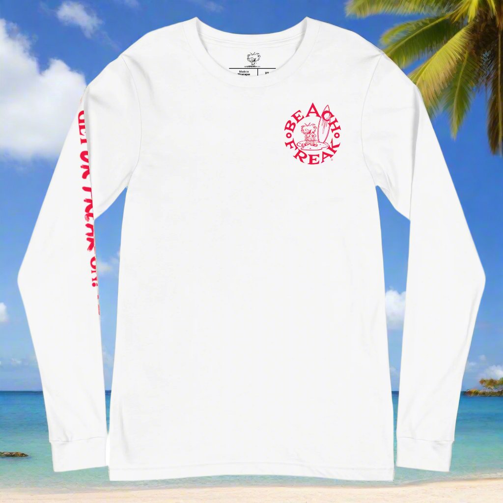 NEON RED BEACH FREAK© LONG SLEEVE TEE