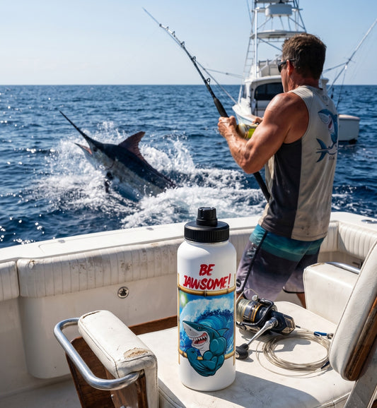 BE JAWSOME! - BEACH FREAK© Stainless Steel SPORT Water Bottle