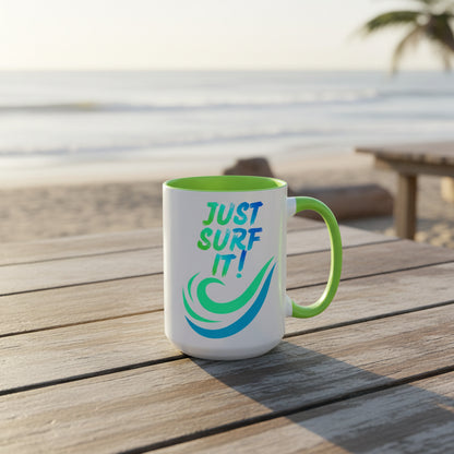 JUST SURF IT! BEACH FREAK© 15 OZ. MUG