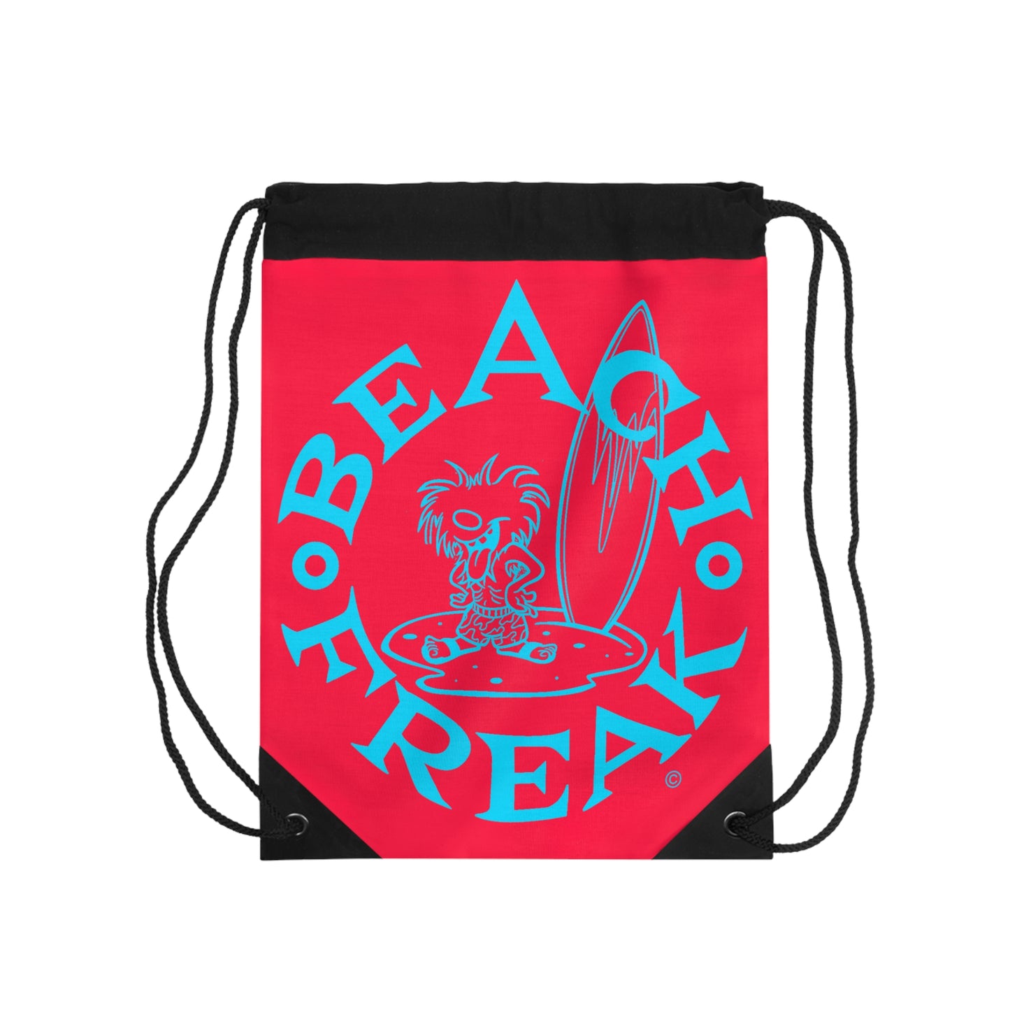 NEON BLUE BEACH FREAK© Drawstring Bag