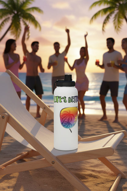 LIFE'S BETTER AT THE BEACH  - BEACH FREAK© Stainless Steel SPORT Water Bottle